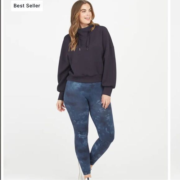 Spanx NWT EcoCare Seamless Leggings Deep Blue Tie Dye Size XL - Picture 9 of 9